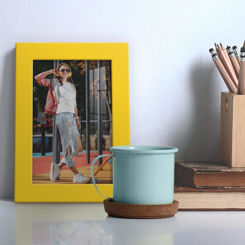 Renditions Gallery 4x6 inch Picture Frame High-end Modern Style, Made of Solid Wood and High Definition Glass Ready for Wall and Tabletop Photo Display, Yellow Frame - Image 4